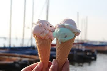 Two ice-cream cones